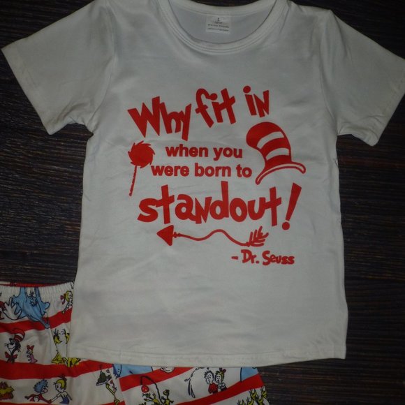 Matching Sets Boutique Dr Seuss Cat In The Hat Why Fit In Girls Bell Bottoms Outfit Set Poshmark